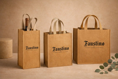 Wholesale Washable Kraft Wine Tote Bags | Customizable Washable Kraft Wine Bags in Bulk