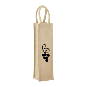 1-Bottle Jute Wine Tote