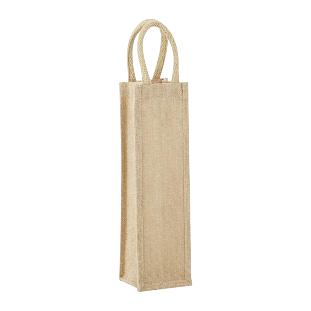 1-BOTTLE JUTE WINE TOTE