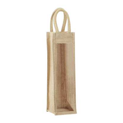 1-BOTTLE JUTE WINE TOTE