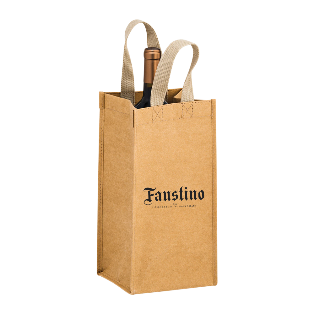 1-BOTTLE WASHABLE KRAFT WINE TOTE
