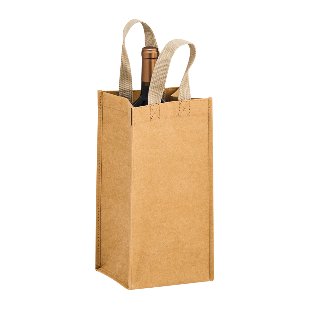 1-BOTTLE WASHABLE KRAFT WINE TOTE