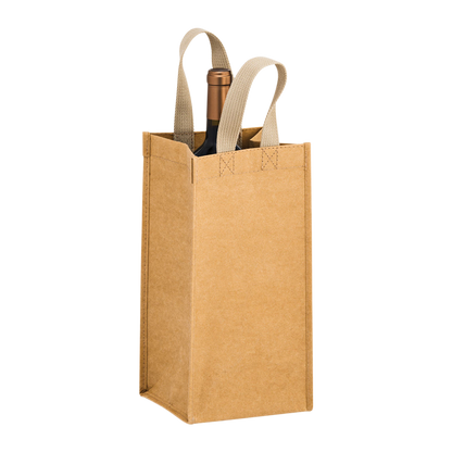 1-BOTTLE WASHABLE KRAFT WINE TOTE