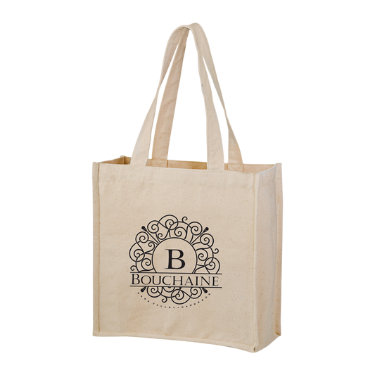2-Bottle Heavy Cotton Canvas Grocery Tote