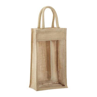 2-BOTTLE JUTE WINE TOTE