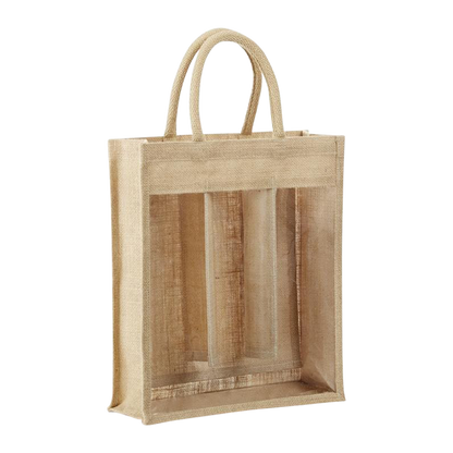 3-BOTTLE JUTE WINE TOTE