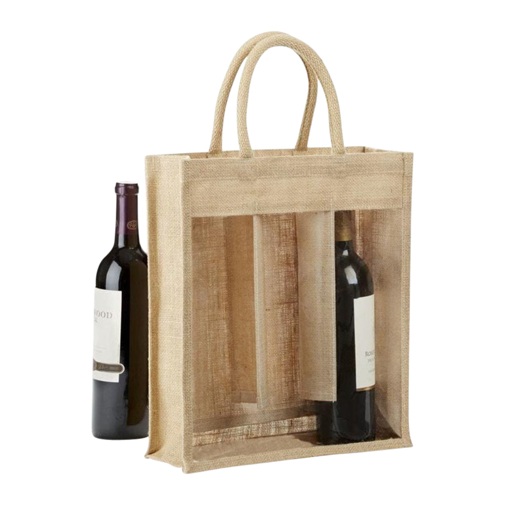 3-BOTTLE JUTE WINE TOTE