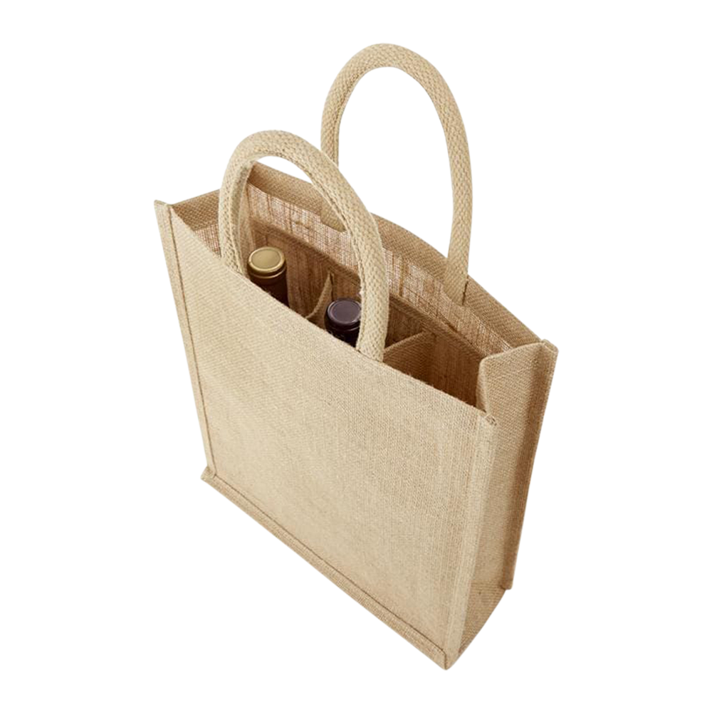 3-BOTTLE JUTE WINE TOTE