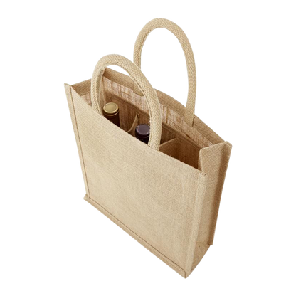 3-BOTTLE JUTE WINE TOTE