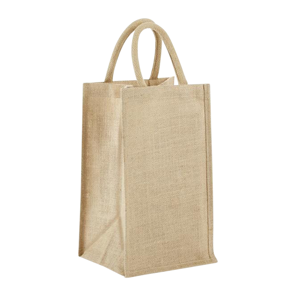 4-BOTTLE JUTE WINE TOTE