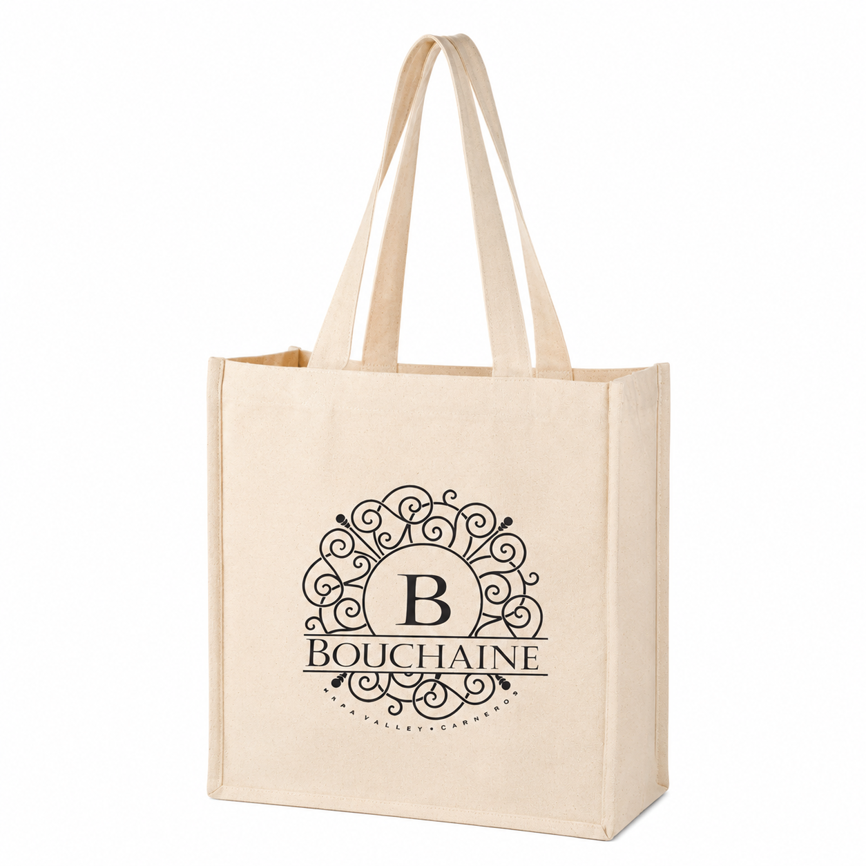 2-Bottle Heavy Cotton Canvas Grocery Tote