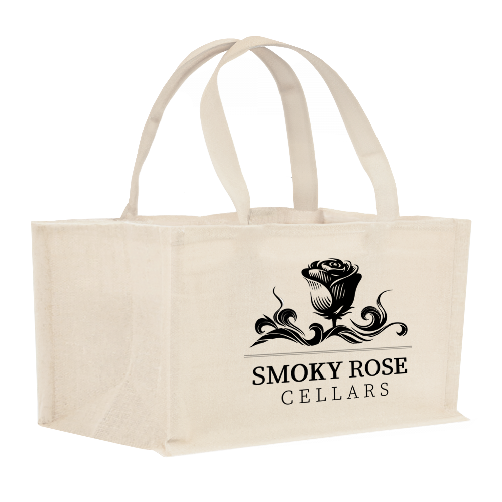 2-Bottle Horizontal Heavy Cotton Canvas Tote