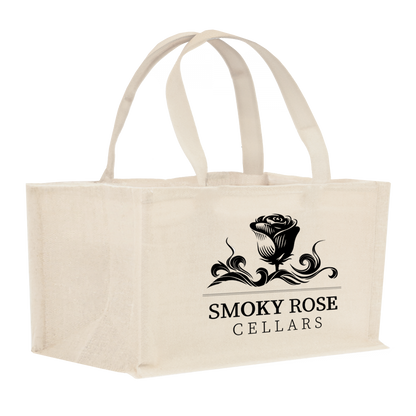 2-Bottle Horizontal Heavy Cotton Canvas Tote