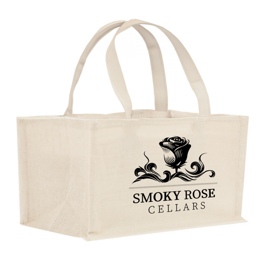 2-Bottle Horizontal Heavy Cotton Canvas Tote