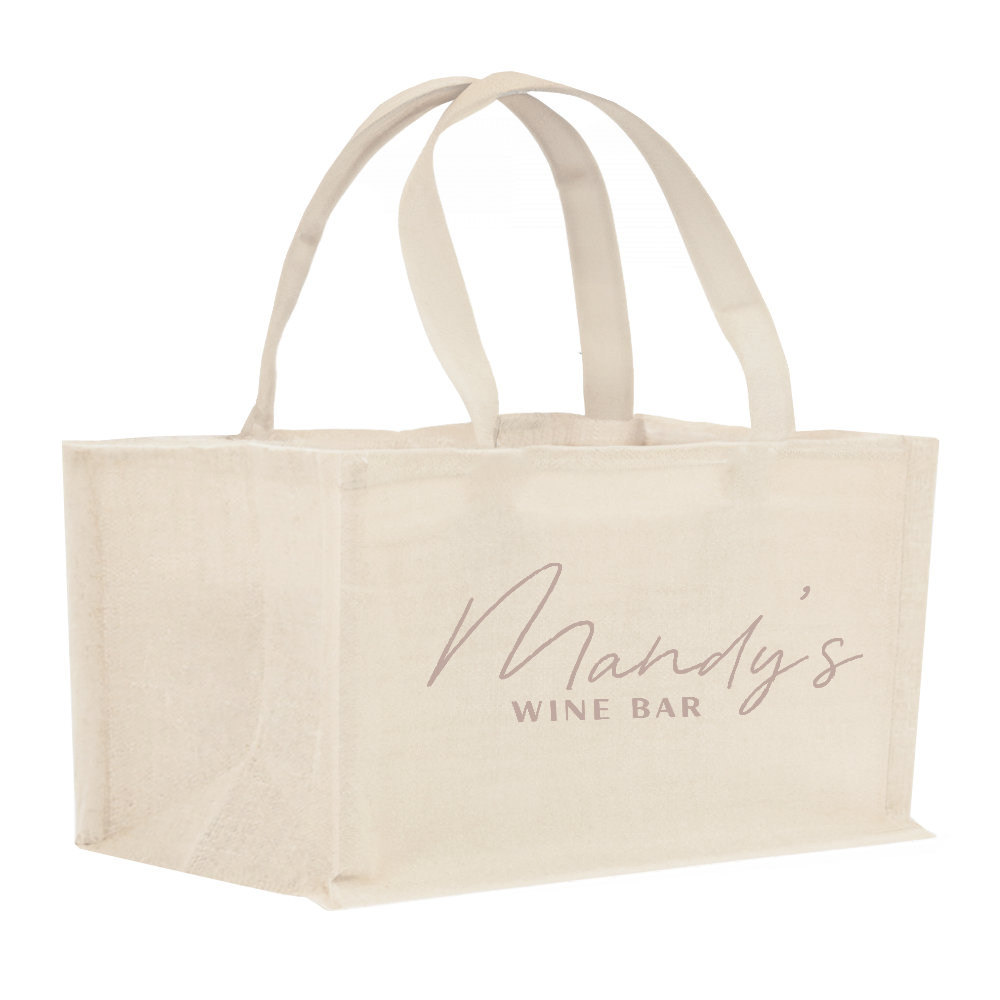 2-Bottle Horizontal Heavy Cotton Canvas Tote