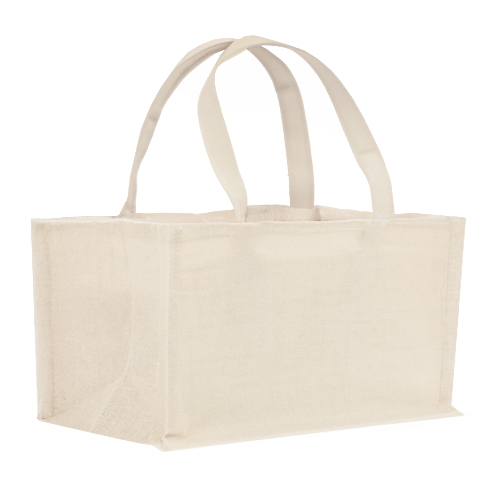 2-Bottle Horizontal Heavy Cotton Canvas Tote