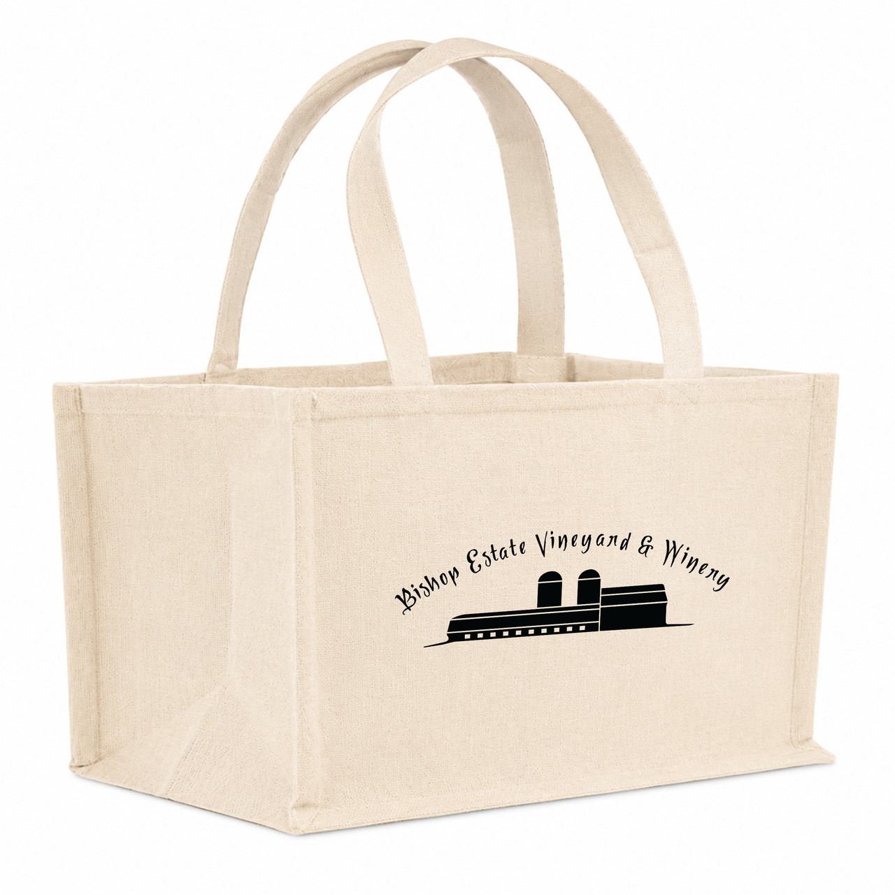 2-Bottle Horizontal Heavy Cotton Canvas Tote