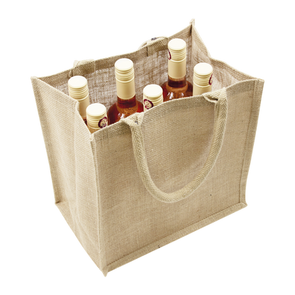 6-BOTTLE JUTE WINE TOTE