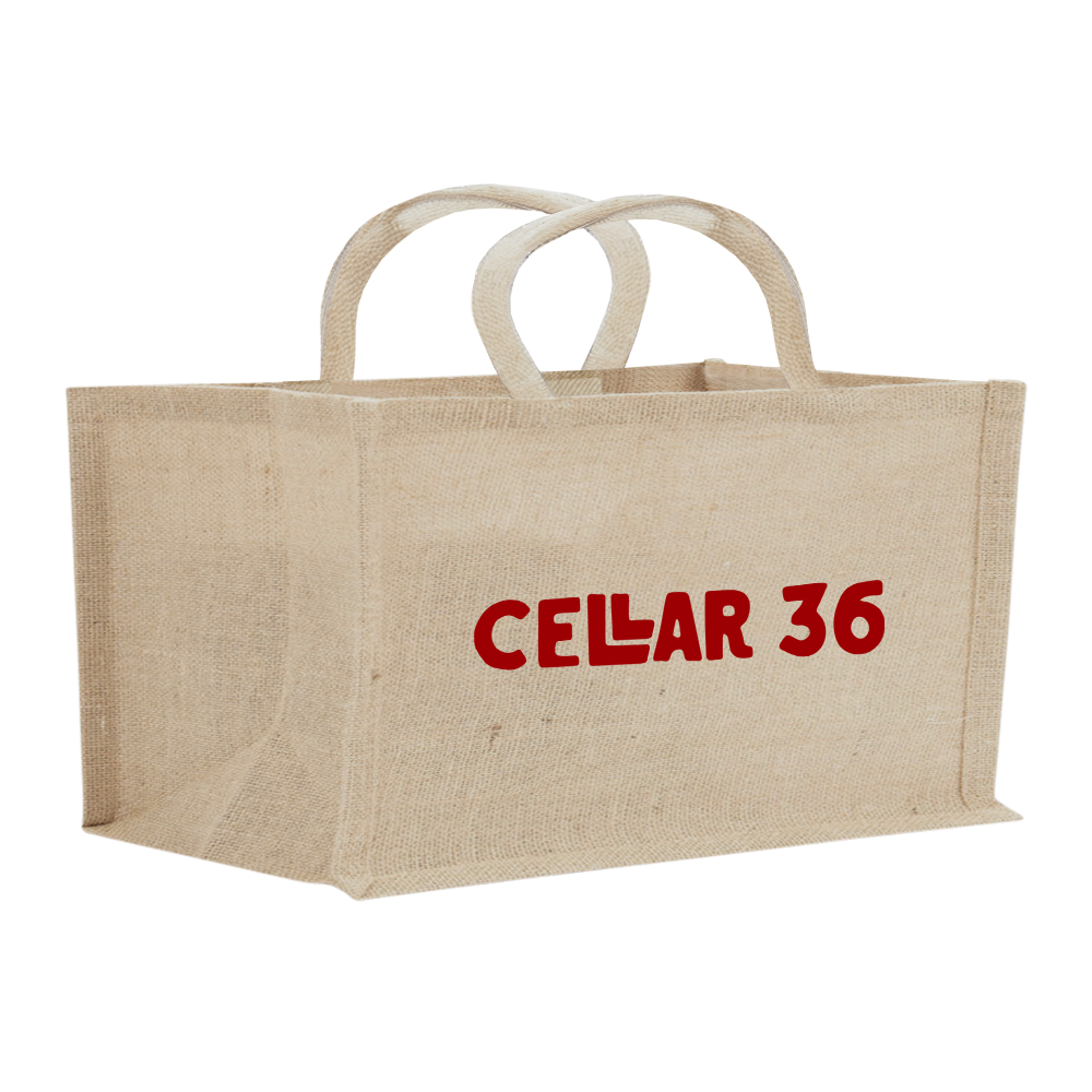 2-Bottle Horizontal Jute Tote