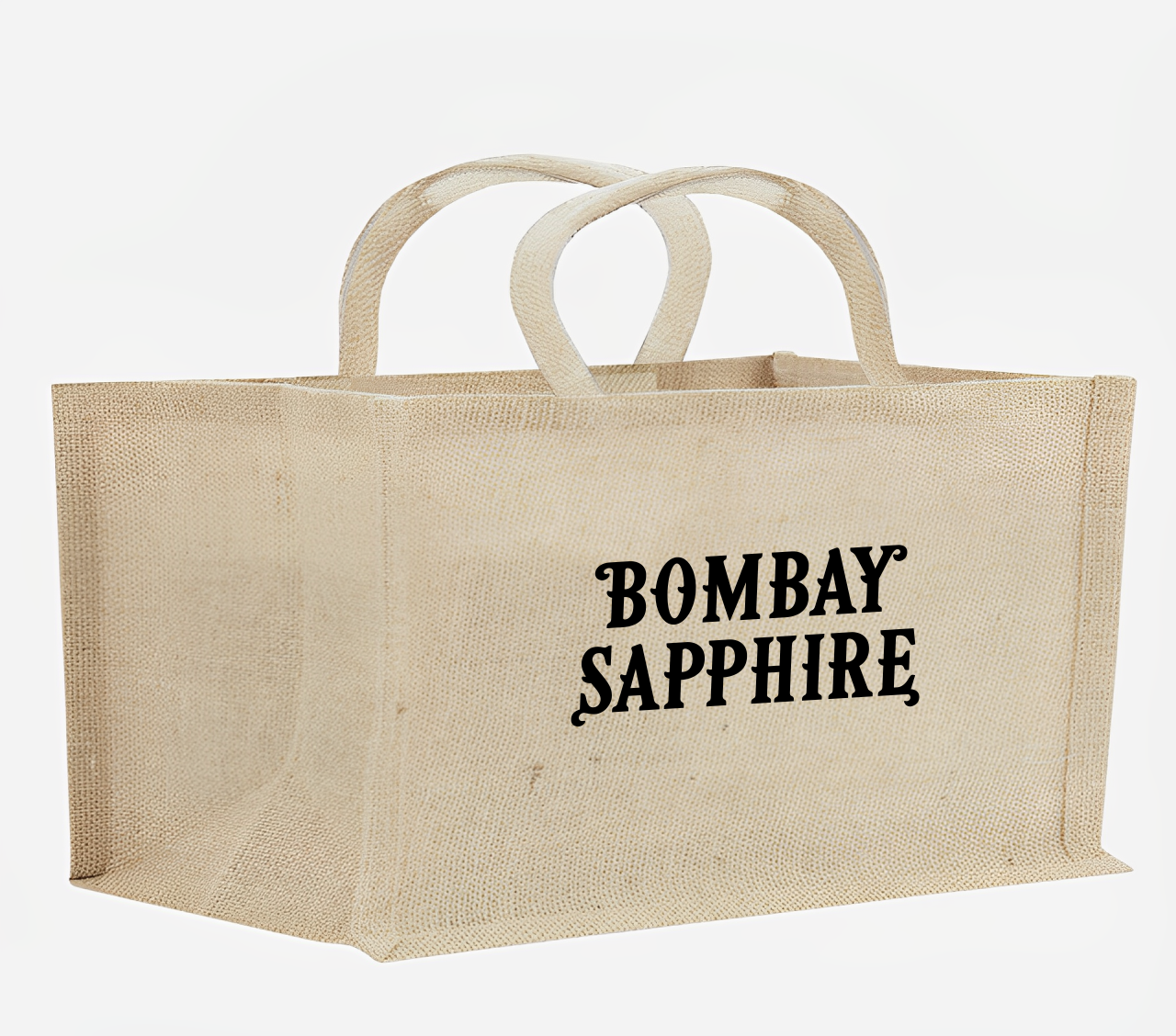 2-Bottle Horizontal Jute Tote