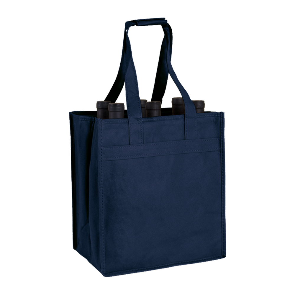 6-BOTTLE NON-WOVEN WINE TOTE